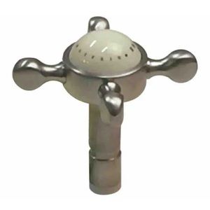 Perrin & Rowe 3/4" White Porcelain Cross Top Faucet Handle w/Plain Indicator